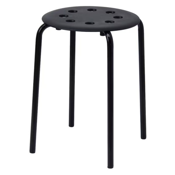 MARIUS Stool, black, 45 cm (17 3/4 ")